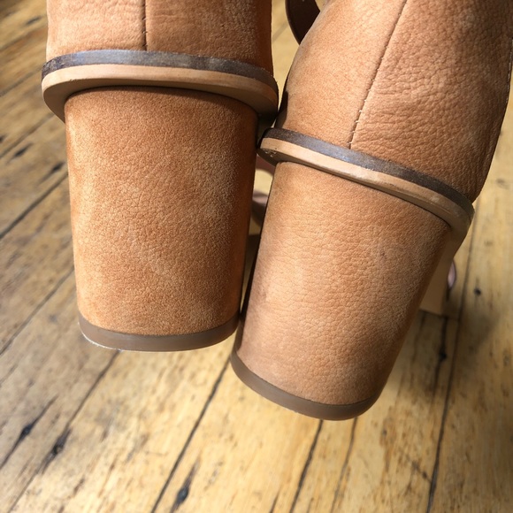 Alias Mae Tan Leather Block Heel Open Toe Heels 7 - Picture 8 of 16